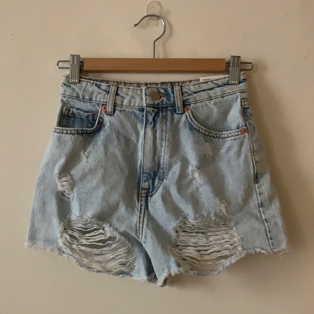 NWT Zara High Rise Cut-Off Denim Shorts